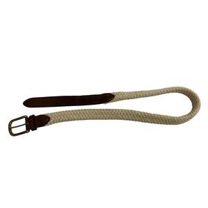 Coach Woven Cotton Belt 36 with Leather and Brass Closure